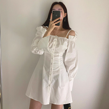 Modern női ruha két színben - fehér és fekete