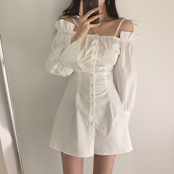 Modern női ruha két színben - fehér és fekete