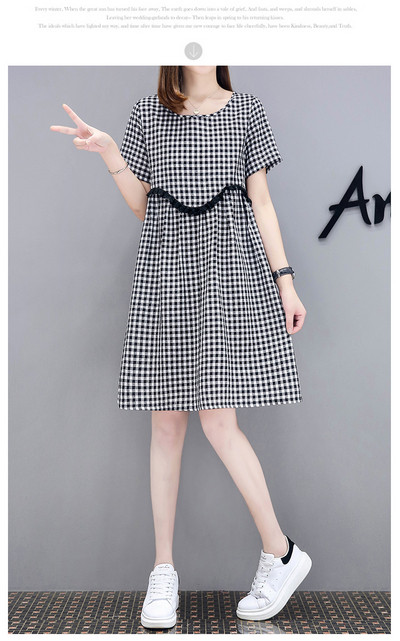 Rochie casual dama in carouri - model decupat