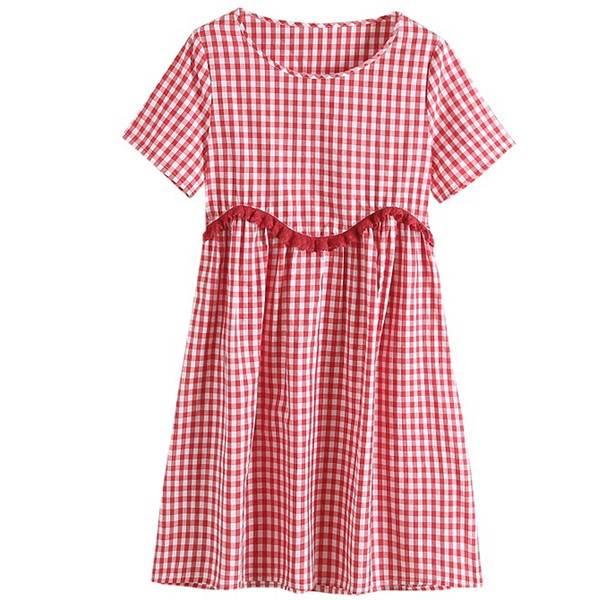 Rochie casual dama in carouri - model decupat