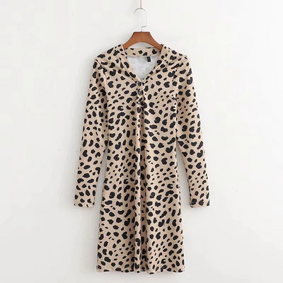 Hosszú ujjú, állatmintás női ruha
