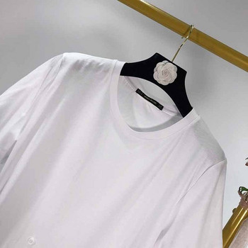 Rochie lungă de damă cu mâneci scurte de culoare albă