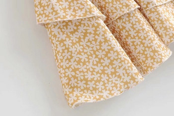 Rochie de dama cu bretele subtiri de culoare galbena