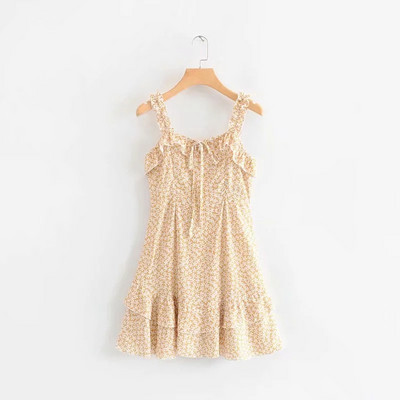 Rochie de dama cu bretele subtiri de culoare galbena