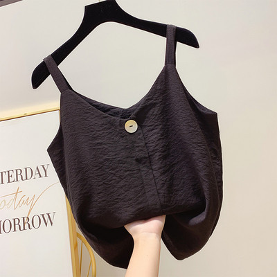 Női felső V-nyakkal és gombbal