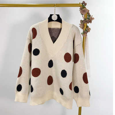 Női pulóver V-nyakkal, két színben