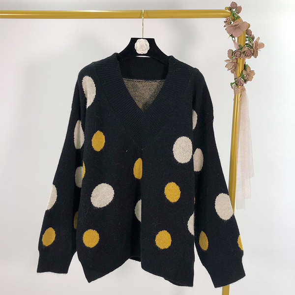 Női pulóver V-nyakkal, két színben