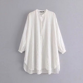 Cămașă casual de damă - model larg de culoare albă