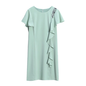 Modern női ruha két színben díszítő kövekkel