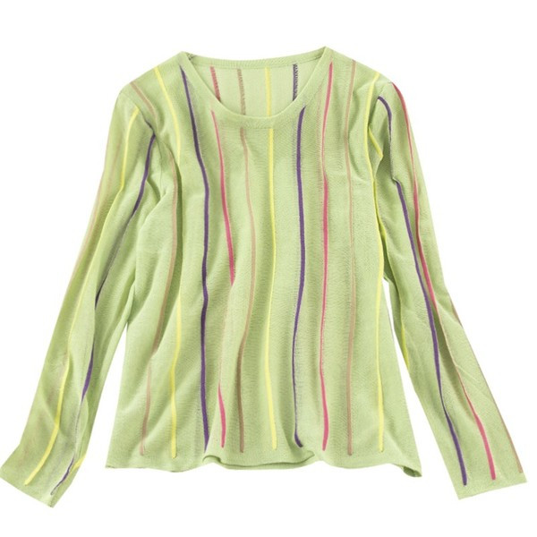 Modern női csíkos blúz O-nyakú - többféle színben