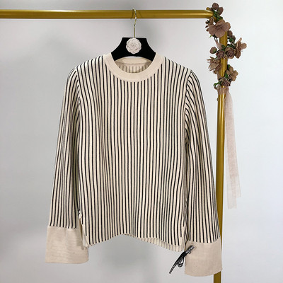 Női csíkos pulóver három színben