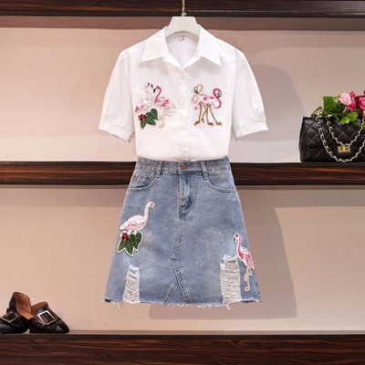 Set modern pentru femei din două părți cu aplicații și mărimi până la 4XL