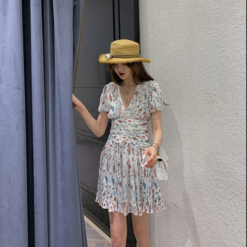 Női modern rövid ruha virágmintával