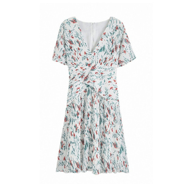 Női modern rövid ruha virágmintával