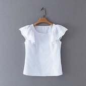 Női csíkos blúz O-nyakkal