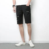 Мъжки ежедневни шорти в черен и бял цвят