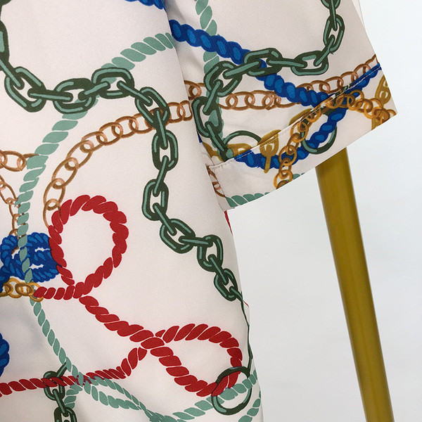 Női ing klasszikus gallérral, fehér, mintás mintával