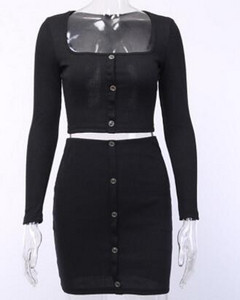 Női modern szoknya és blúz szett több színben