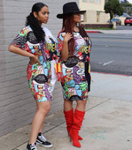 Rochie moderna de dama cu maneci scurte in alb si negru