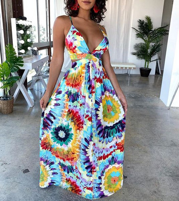 Rochie casual de dama cu bretele subtiri si decolteu adanc