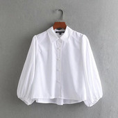 Camasa dama model asimetric in culoarea alba