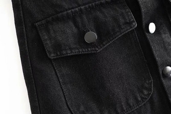 Fusta neagra eleganta de dama cu nasturi in negru