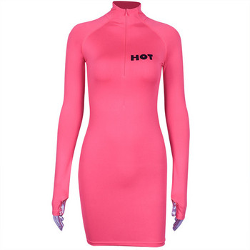 Modern női ruha hosszú ujjal, három színben