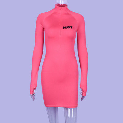 Modern női ruha hosszú ujjal, három színben