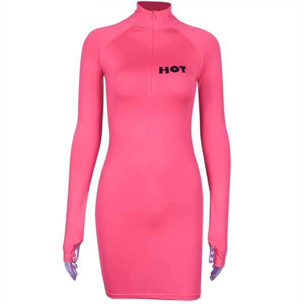 Modern női ruha hosszú ujjal, három színben