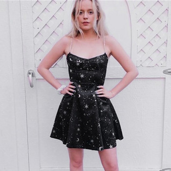 Fekete színű női alkalmi ruha vékony pántokkal