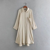 Cămașă de damă - model lung de culoare bej