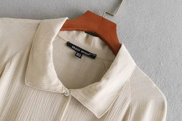 Cămașă de damă - model lung de culoare bej