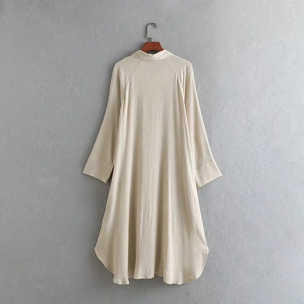 Cămașă de damă - model lung de culoare bej