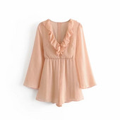 Salopeta de dama cu maneci lungi de culoare roz