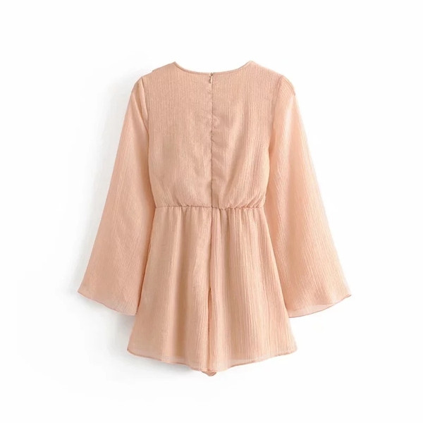 Salopeta de dama cu maneci lungi de culoare roz