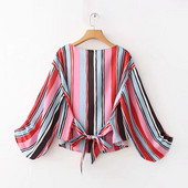 Női csíkos ing O-nyakkal