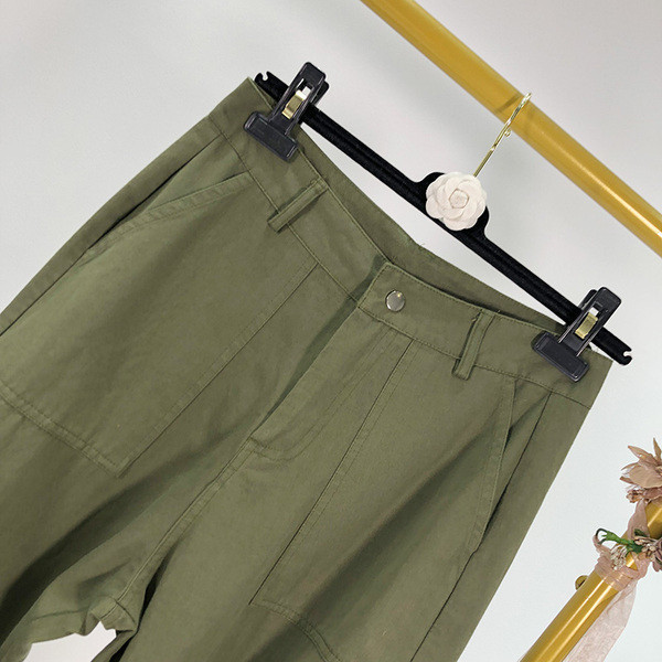 Pantaloni de dama cu talie inalta si elastic la glezne