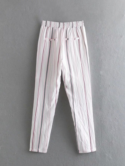 Дамски  раиран панталон с еластична талия 