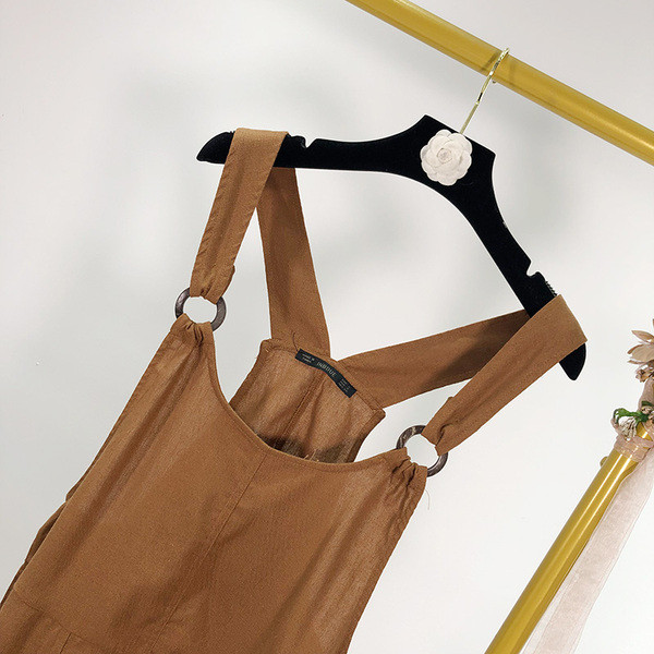 Rochie de dama cu bretele subtiri de culoare maro