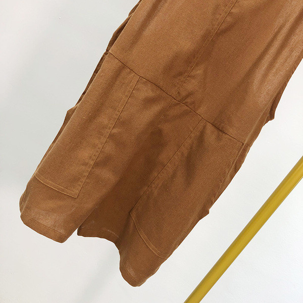 Rochie de dama cu bretele subtiri de culoare maro