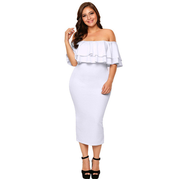 Rochie modernă de damă cu mâneci căzute în trei culori