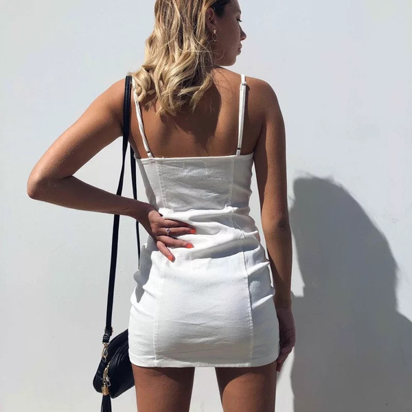 Női alkalmi ruha cipzárral fehér és fekete színben