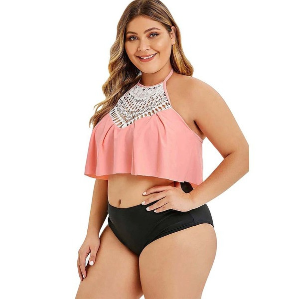 Costum de baie din două piese pentru femei cu mărimi până la 5XL