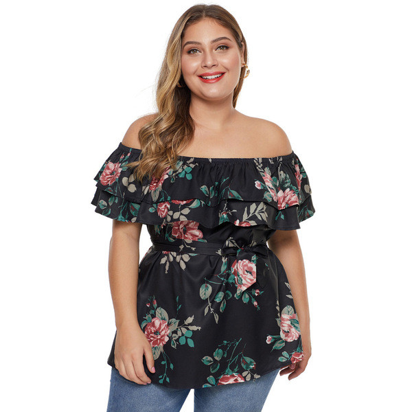 Női alkalmi póló ejtett ujjakkal és nyakkendőkkel, két színben 5XL-ig