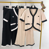 Vékony kötés női szett - blúz és hosszú nadrág