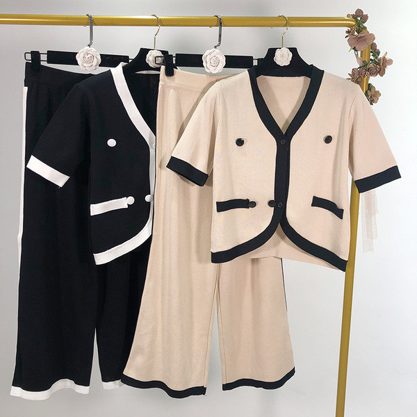 Vékony kötés női szett - blúz és hosszú nadrág