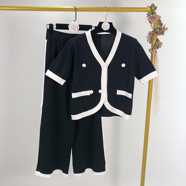 Vékony kötés női szett - blúz és hosszú nadrág