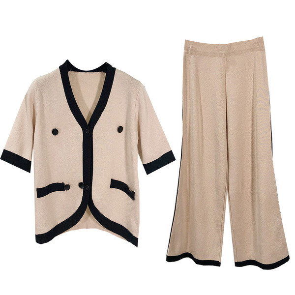 Vékony kötés női szett - blúz és hosszú nadrág