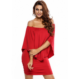 Rochie casual dama cu maneci cazute Model Slim in mai multe culori