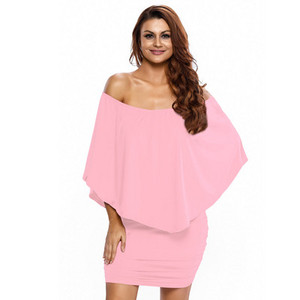 Rochie casual dama cu maneci cazute Model Slim in mai multe culori